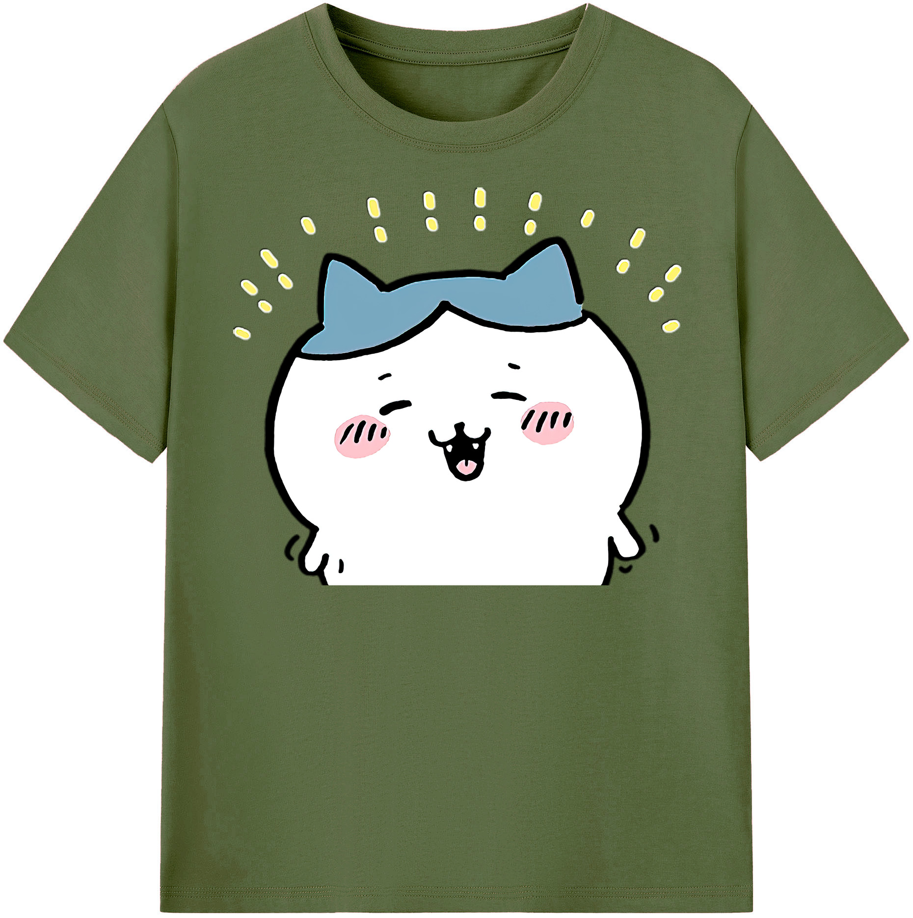（画像用） ちいかわ ハチワレ Chii-kawa hachiware 綿100％半袖Tシャツ（フロントプリント）